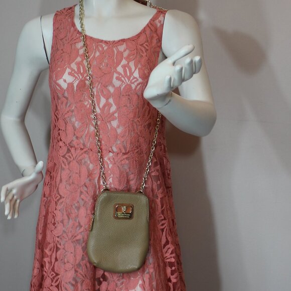 Valentina Genuine beige pebbled  leather Shoulder Bag Made in Italy - Picture 2 of 8